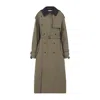 Carven Ca307 Trench Coat In Green