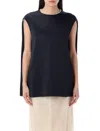 Carven Elegant Cocoon Top With Mock-pearl Trim