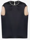 Carven Elegant Cocoon Top With Mock-pearl Trim