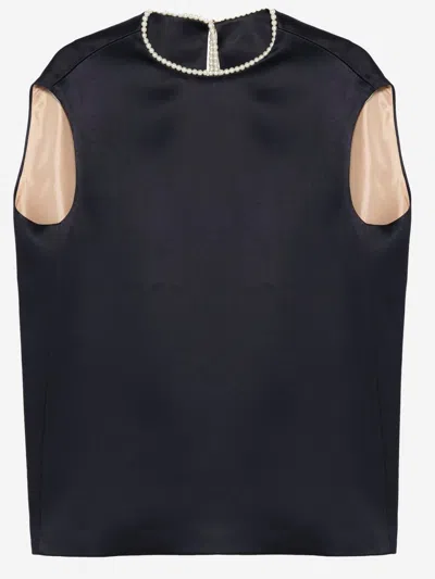 CARVEN CARVEN COCOON TOP IN DOUBLE SATIN