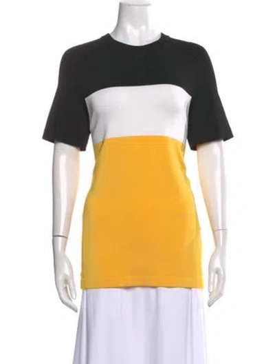 Pre-owned Carven Colorblock Pattern Crew Neck T-shirt In Black