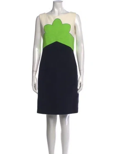 Pre-owned Carven Colorblock Pattern Knee-length Dress In Black