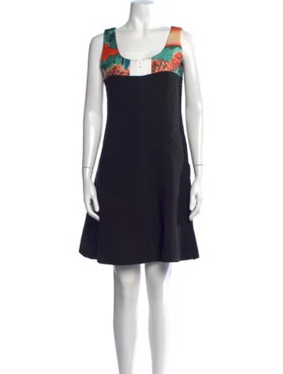 Pre-owned Carven Colorblock Pattern Knee-length Dress In Black