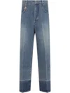 Carven Cotton Five-pocket Jeans With Key Pendant Detail
