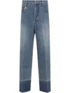 Carven Cotton Five-pocket Jeans With Key Pendant Detail