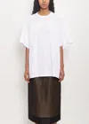 Carven Womens Orchid Foulard Draped Self-tie Cotton-jersey T-shirt In White