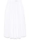 Carven Cotton Midi Skirt In White