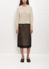 Carven Cotton Organdy Transparent Skirt In Black
