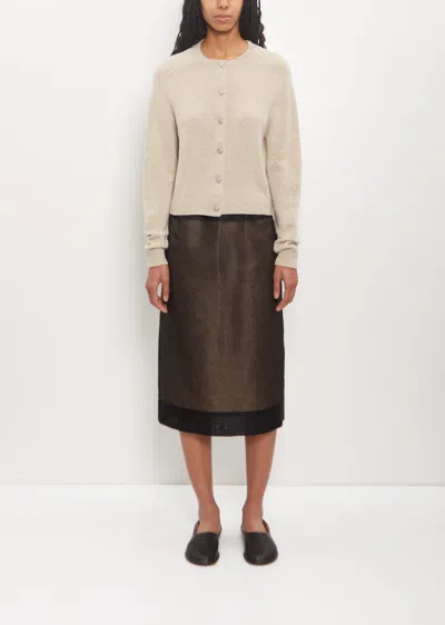 Carven Cotton Organdy Transparent Skirt In Black
