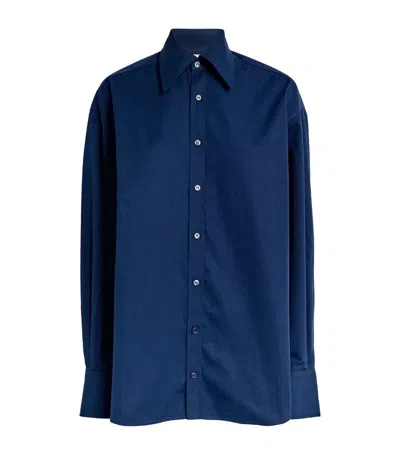Carven Cotton Oversized Shirt In Navy