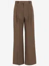 Carven Cotton Pants In Brown