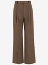 Carven Cotton Pants In Brown