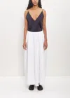 Carven Cotton Poplin Tulip Pleated Skirt In White