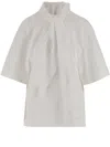 Carven Cotton Top With Bow In White