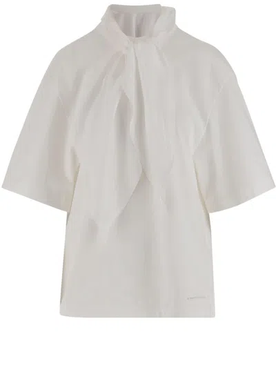 Carven Cotton Top With Bow In White