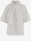 Carven Cotton Top With Bow In White
