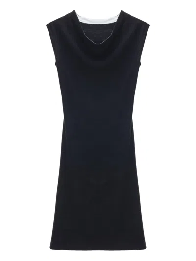 Carven Cowl-neck Sleeveless Dress In Gray
