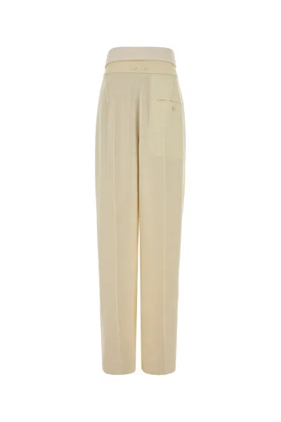 Carven Cream Gabardine Orchidè Pant In Neutral
