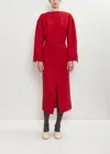 Carven Long-sleeve Midi Dress In Red