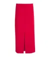 Carven Crepe Midi Skirt In Red