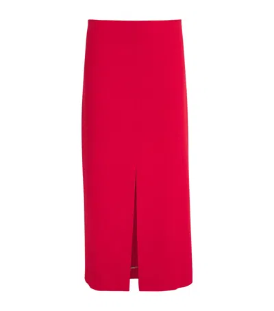 Carven Crepe Midi Skirt In Red