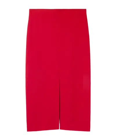 Carven Crepe Midi Skirt In Red