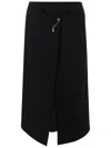 Carven Wrap-effect Embellished Crepe Midi Skirt