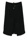 Carven Wrap-effect Embellished Crepe Midi Skirt In Black