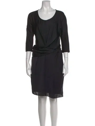 Pre-owned Carven Crew Neck Knee-length Dress In Black