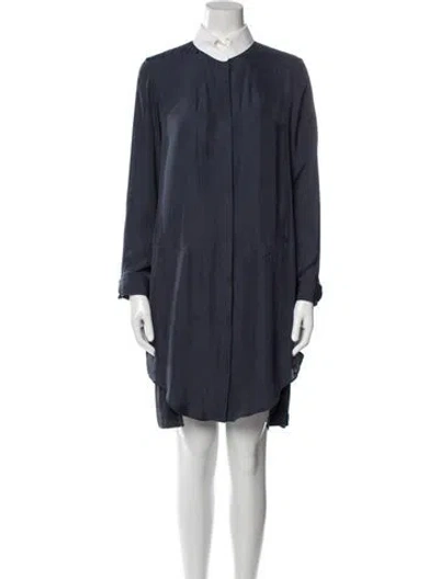 Pre-owned Carven Crew Neck Knee-length Dress In Blue
