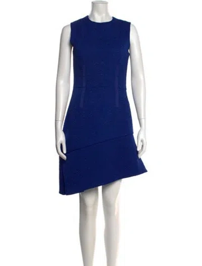 Pre-owned Carven Crew Neck Knee-length Dress In Blue