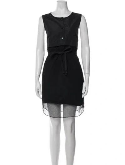 Pre-owned Carven Crew Neck Knee-length Dress In Blue
