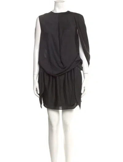 Pre-owned Carven Crew Neck Knee-length Dress In Gray