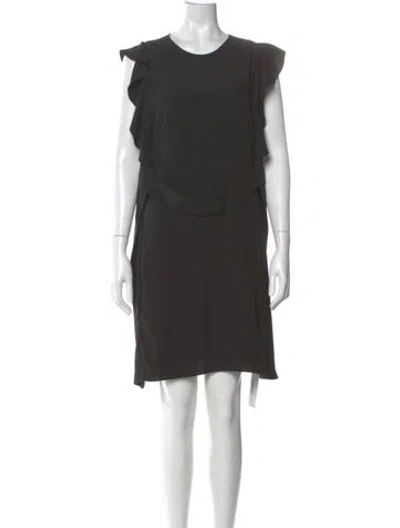 Pre-owned Carven Crew Neck Knee-length Dress In Gray