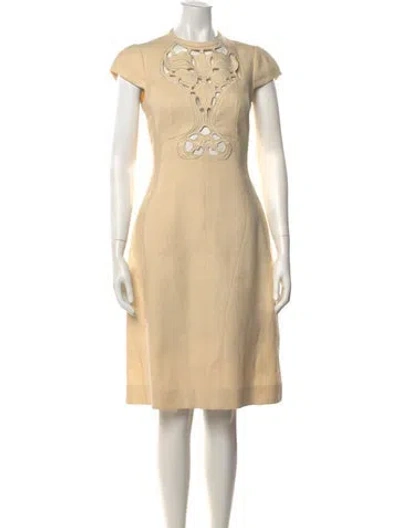 Pre-owned Carven Crew Neck Knee-length Dress In Neutral