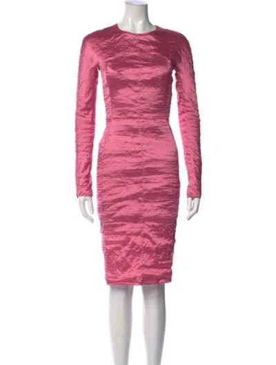 Pre-owned Carven Crew Neck Knee-length Dress In Pink