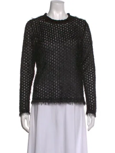Pre-owned Carven Crew Neck Long Sleeve Top In Black/metallic