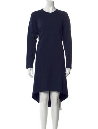 Pre-owned Carven Crew Neck Midi Length Dress In Blue