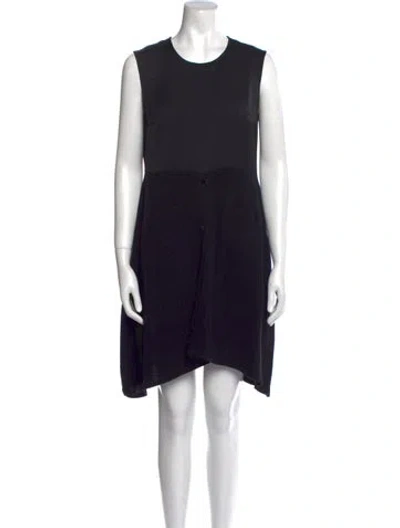 Pre-owned Carven Crew Neck Mini Dress In Black