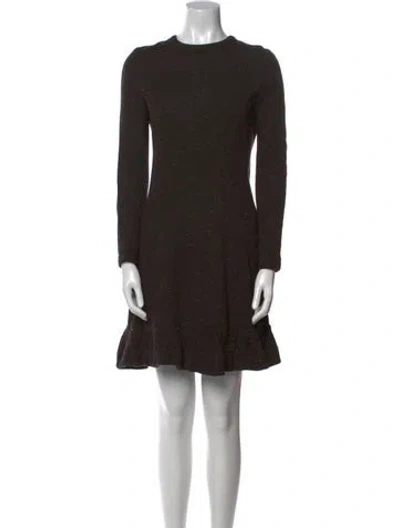 Pre-owned Carven Crew Neck Mini Dress In Black