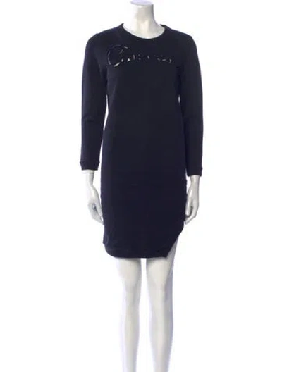 Pre-owned Carven Crew Neck Mini Dress In Black