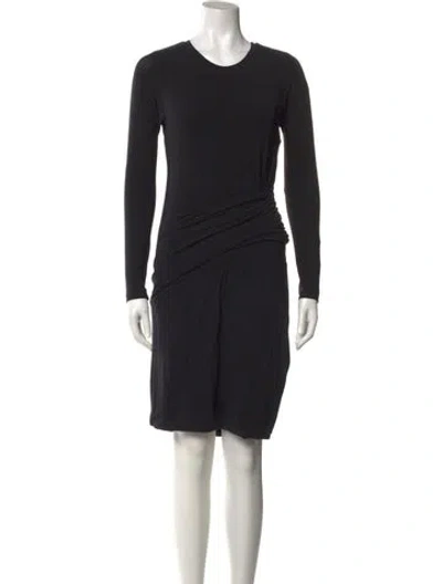 Pre-owned Carven Crew Neck Mini Dress In Black
