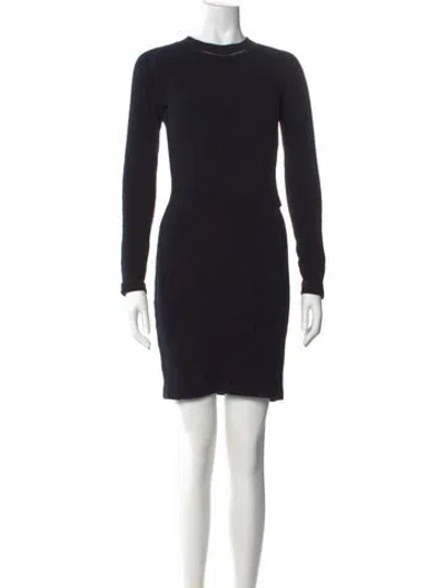 Pre-owned Carven Crew Neck Mini Dress In Black