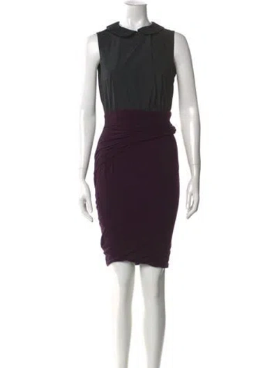 Pre-owned Carven Crew Neck Mini Dress In Black