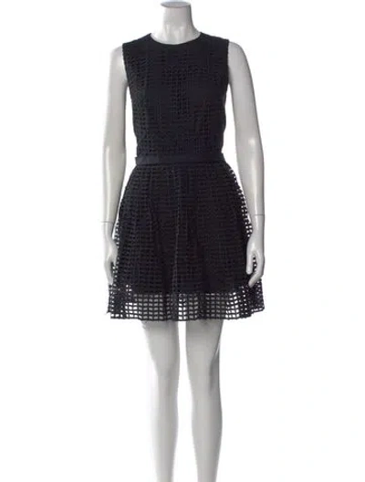 Pre-owned Carven Crew Neck Mini Dress In Black