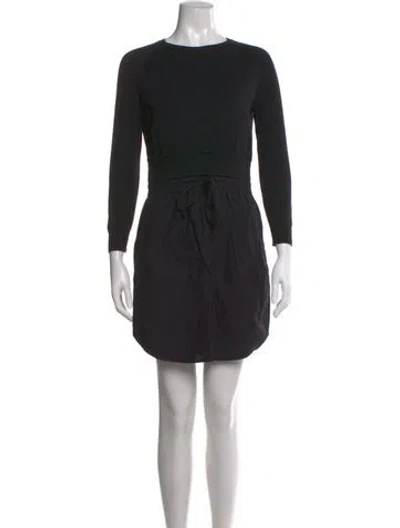 Pre-owned Carven Crew Neck Mini Dress In Black