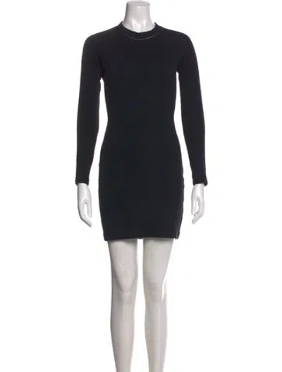 Pre-owned Carven Crew Neck Mini Dress In Black