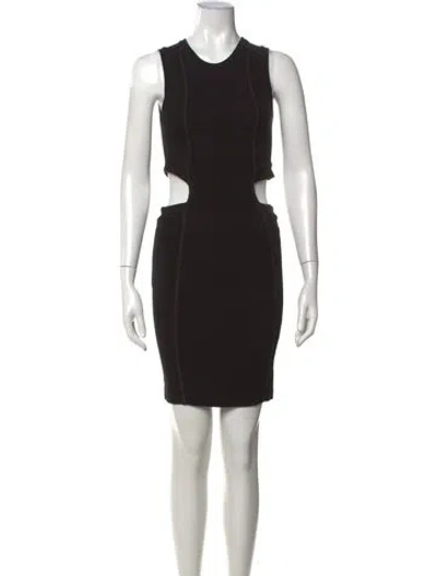 Pre-owned Carven Crew Neck Mini Dress In Black