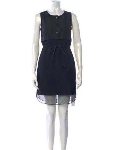 Pre-owned Carven Crew Neck Mini Dress In Black