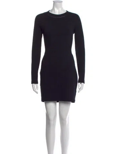 Pre-owned Carven Crew Neck Mini Dress In Black